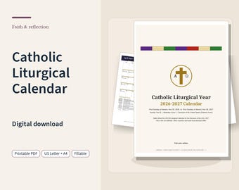Katholischer liturgischer Kalender 2026 bis 2027 zum Ausdrucken | Festtage, Heilige und Familienplanungsseiten