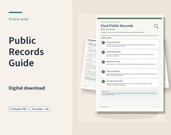 Public Records Research Guide | Printable Beginner Steps and Source Checklist
