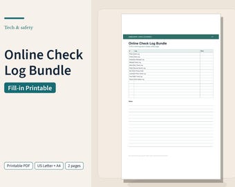 Online Check Log Bundle, 9 Fill-In Worksheets for Photos, Profiles, Scam Messages and Websites, Letter and A4