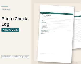 Photo Check Log, Fill-In Reverse Image Search Worksheet, Is This Photo Real Tracker, Printable PDF