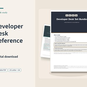 Developer Desk Reference Bundle Printable, Terminal Editing, Command Line, Version Control and Scripting Posters PDF Bild 1
