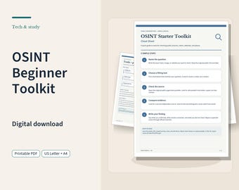 OSINT Beginner Toolkit | Printable Cheat Sheet for Public Information Research
