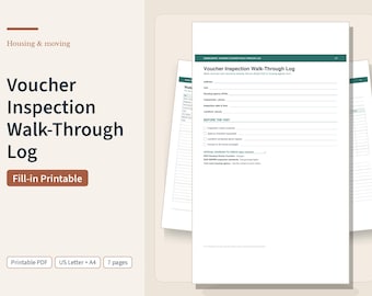 Begehungsprotokoll für die Wohnungsbesichtigung mit Wohngutschein, Checkliste für Mieter zum Ausfüllen (Zimmer für Zimmer), druckbare PDF-Datei (Briefpapier und A4)