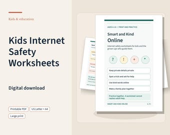 Kids Internet Safety Worksheets | Printable Privacy, Scam and Trusted Adult Activities Ages 6 to 10