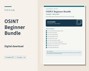 OSINT Beginner Bundle | Ten Printable Online Safety and Fact Checking Guides