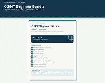 OSINT Beginner Bundle | 10 Printable Guides | Reverse Image Search, Scam Checks, Fact Checking | Letter and A4 PDFs