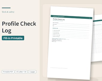 Profile Check Log, Fill-In Fake Profile Red Flag Worksheet, Online Dating and Social Media Safety