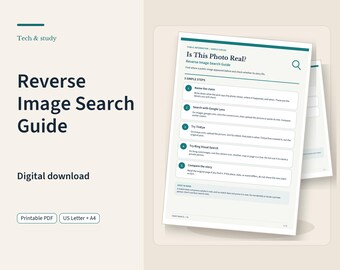 Reverse Image Search Guide | Printable Photo Verification Steps and Practice Pages