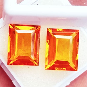 Zertifiziertes schönes 5 bis 7 cts loses Edelstein-natürliches orangefarbenes Saphir-Paar mit kostenloser Lieferung und kostenlosem Zertifikat