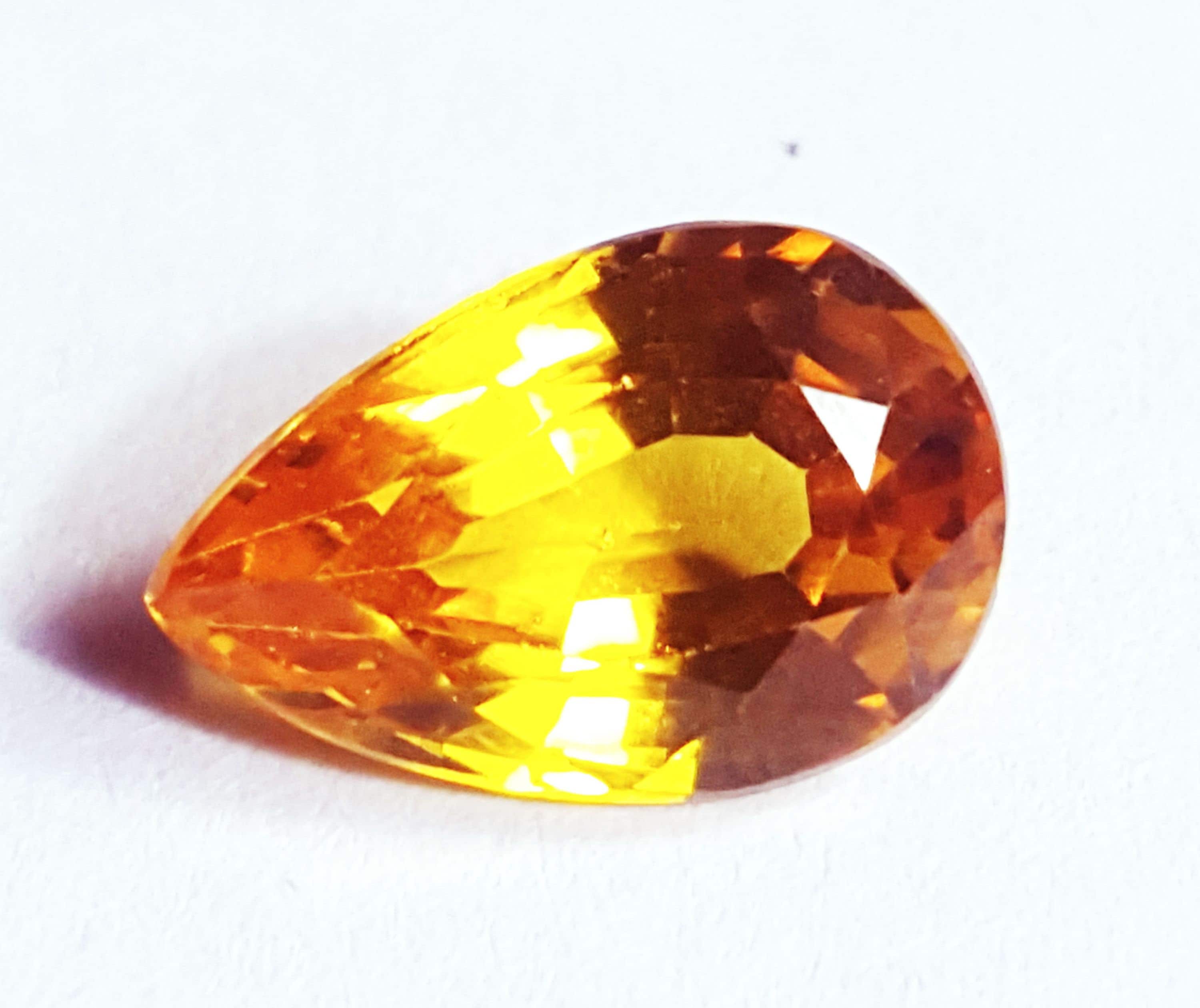 Loose Natural Excellent Yellow Sapphire Certified Gemstone Etsy
