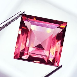 Natural Rhodolite Garnet 8 to 10 Ct Square Shape Single Loose Gemstone Certificate with free shipping
