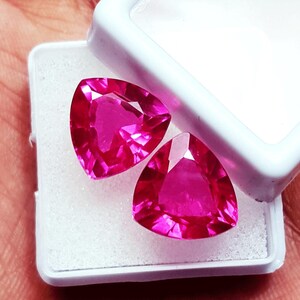 Lose Edelstein 8 bis 10 Ct Natürliche Rosa Saphir Trillion Form Paar Zertifikat mit freiem Versand