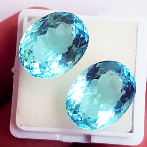 Lose Edelstein Oval Form 10 bis 12 Ct Aquamarin Paar Zertifikat mit kostenloser Lieferung und kostenlos