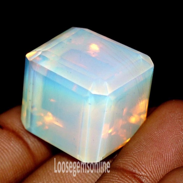 90+ Ct Natural Australian Opal Cube Loose Gemstone With Certificate