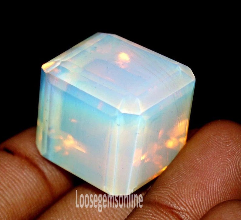 95+ Ct Natural Australian Opal Cube Loose Gemstone With Certificate - Etsy
