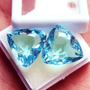 Loses Edelstein Aquamarine 10 bis 12 Ct Paar mit Lieferung und Gratis Zertifikat