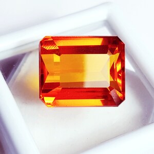 Smaragdform lose Edelstein-natürliche orange Saphir 12 bis 14 Ct mit Zertifikat