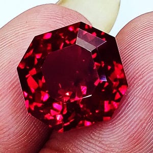 Prince Cut Natural Ruby 10.20 Ct Octagon Shape Loose Gemstone Certified
