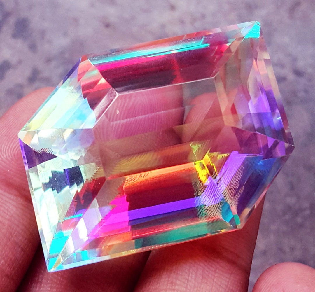 Mystic Quartz Certified Gems Loose Gemstone 50 to 55 Ct With Etsy