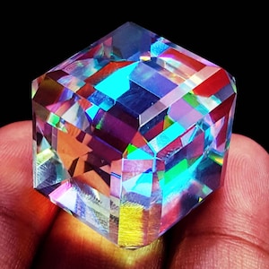 Cubo di quarzo mistico sfuso da 100 a 105 ct, certificato con consegna gratuita e certificato gratuito