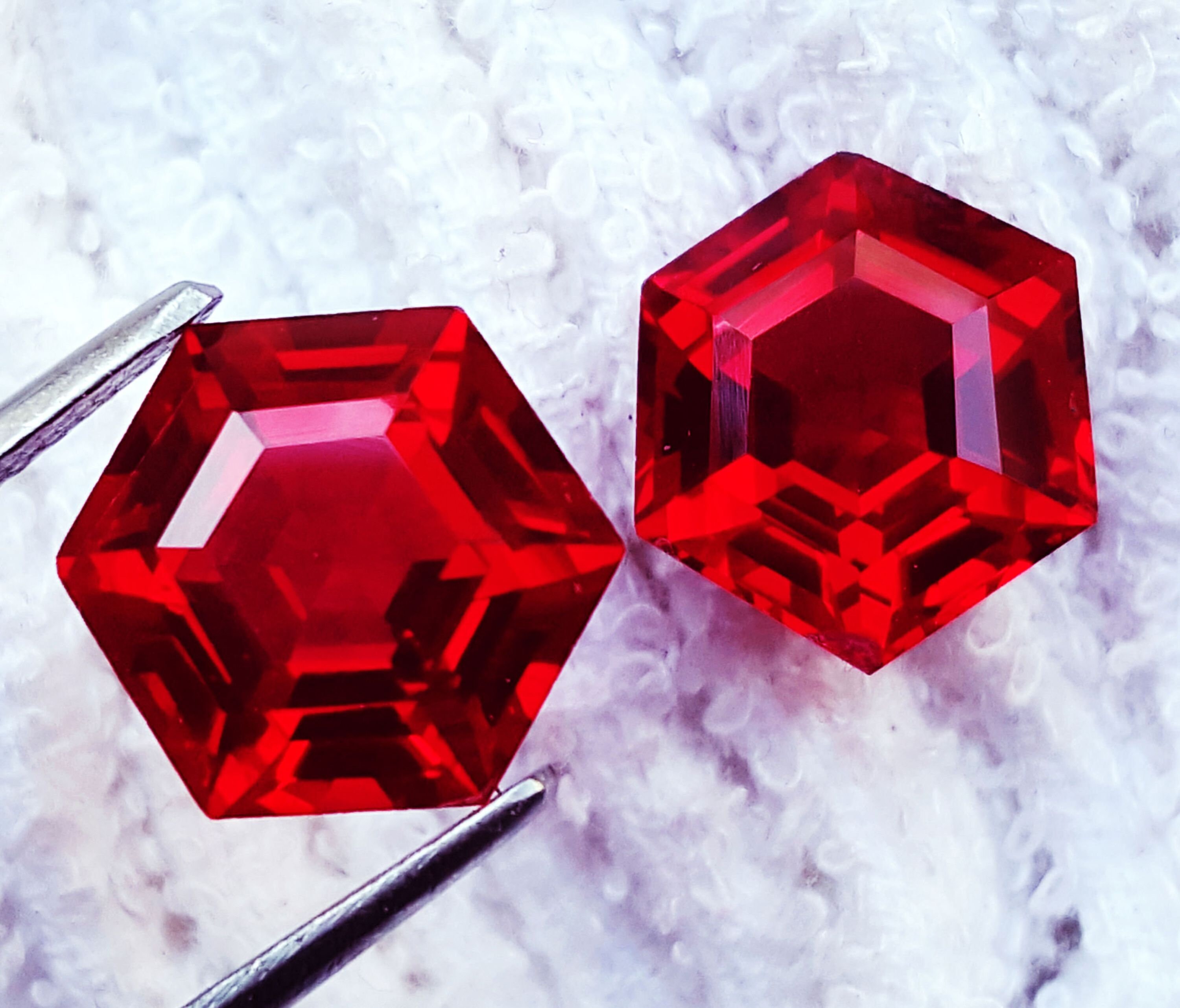 Natural Ruby Hexagon Pair Beautiful Loose Certified Gemstone 8 Etsy