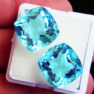 Aquamarin Lose Edelstein 10 bis 12 Ct Perfektes Paar mit kostenloser Lieferung und kostenlosem Zertifikat