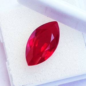 Natural Red Ruby 8-10 ct Marquise Shape Single Loose Gemstone: Certified