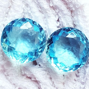 10 bis 12 Ct Aquamarin Lose Edelstein Runde Form Paar mit kostenloser Lieferung und kostenlosem Zertifikat