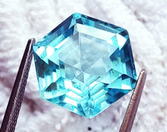 Loose Gemstones 10 to 12 Ct Aquamarine Hexagon Shape Certified