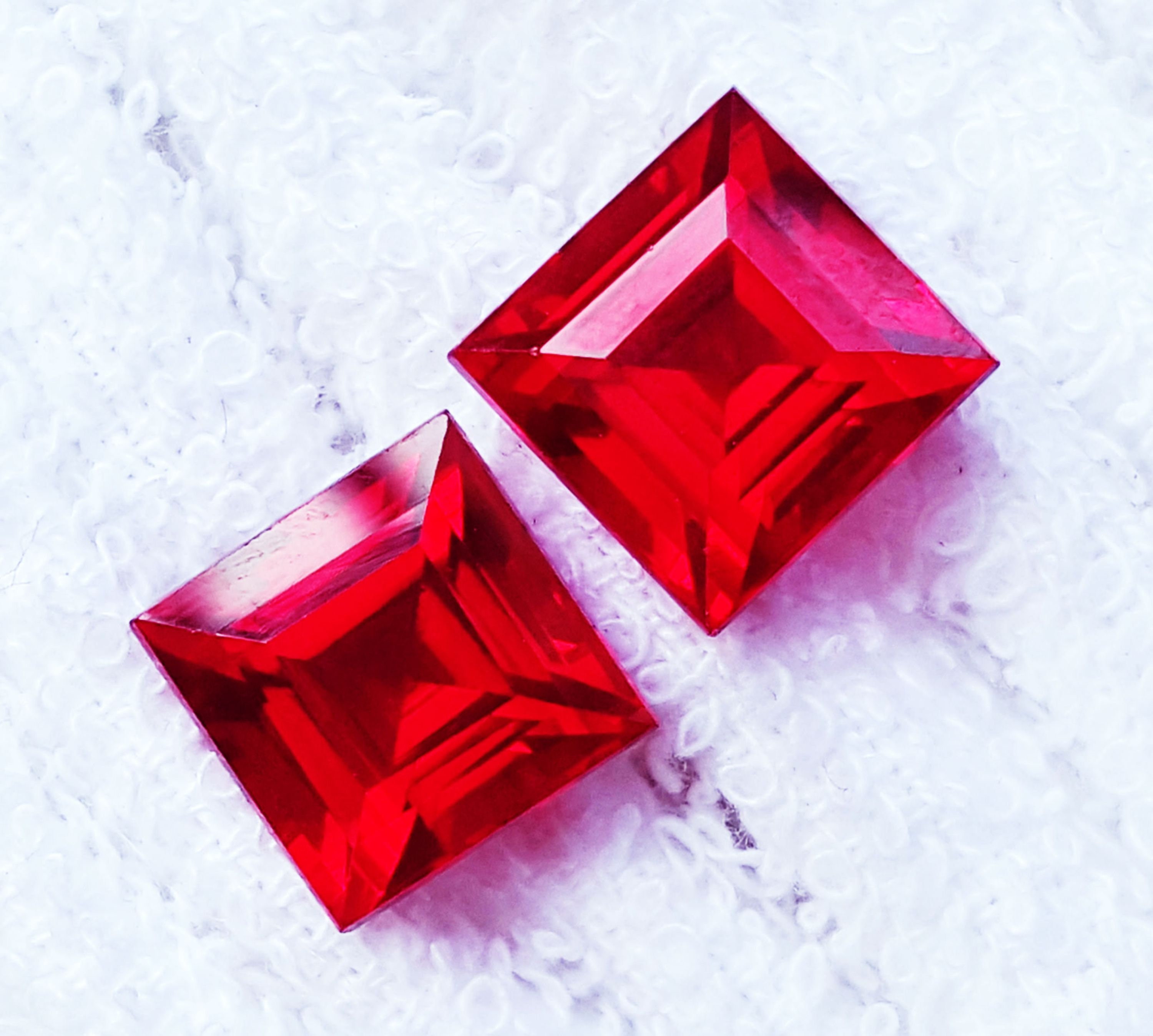 Loose Gemstone 8 to 10 Ct Pair Natural Ruby Square Shape Pair Etsy