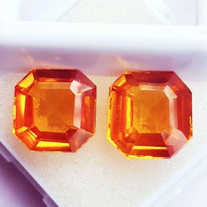Natürlicher oranger Saphir 5 bis 8 Ct Octagon Paar lose Edelstein und kostenlose Zertifikat mit kostenlosen Versand