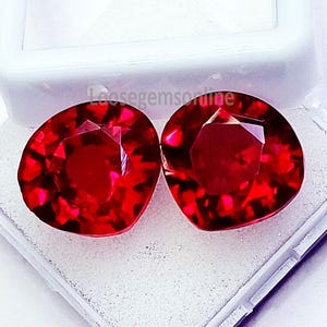 Certified Natural Ruby 8 To 10 Ct Pear Shape Pair Loose Gemstones