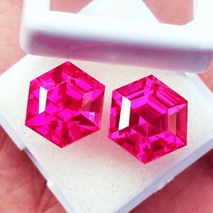 Coppia di zaffiri rosa naturali a forma esagonale da 8 a 10 ct, pietre preziose sfuse con certificato