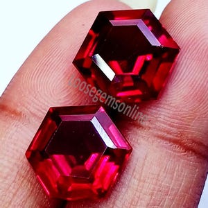 Natural Ruby 8 To 10 Ct Hexagon Shape Pair Loose Gemstones Certified