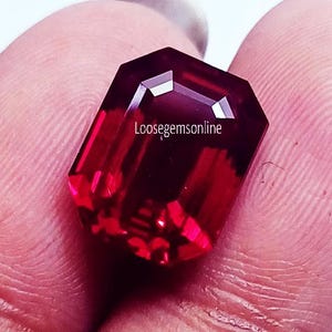 Lose Edelsteine, natürlicher Rubin, 8 bis 10 Karat, Radiant-Schliff, zertifiziert