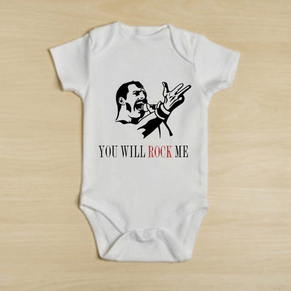 You Will Rock Me Freddie Mercury Queen baby onesie | We will rock you queen baby | infant onesie | music theme baby clothing | infant