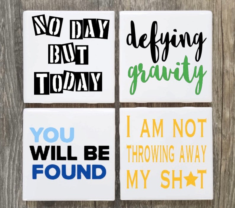 Broadway Inspirational Coasters Set of 4 Rent Dear Evan Etsy