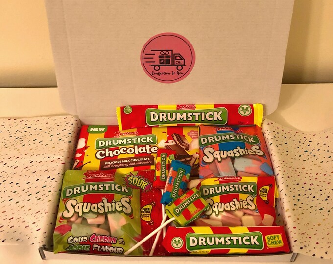 Personalised Drumstick Sweets Squashies Letterbox Gift Box Etsy