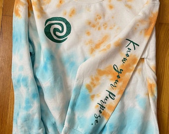 Moana Tie Dye Crewneck Sweatshirt | Heart of Te Fiti, Know Your Purpose
