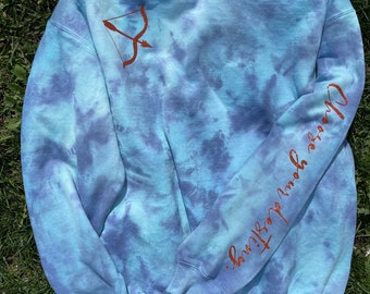 Merida Crewneck Sweatshirt | Choose your Destiny | Brave | Disney | Tie Dye | Blue Orange