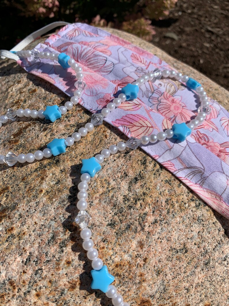 Disney Princess Face Mask Chain Lanyard Beaded Cinderella Inspired Adult Mask Holder Disney