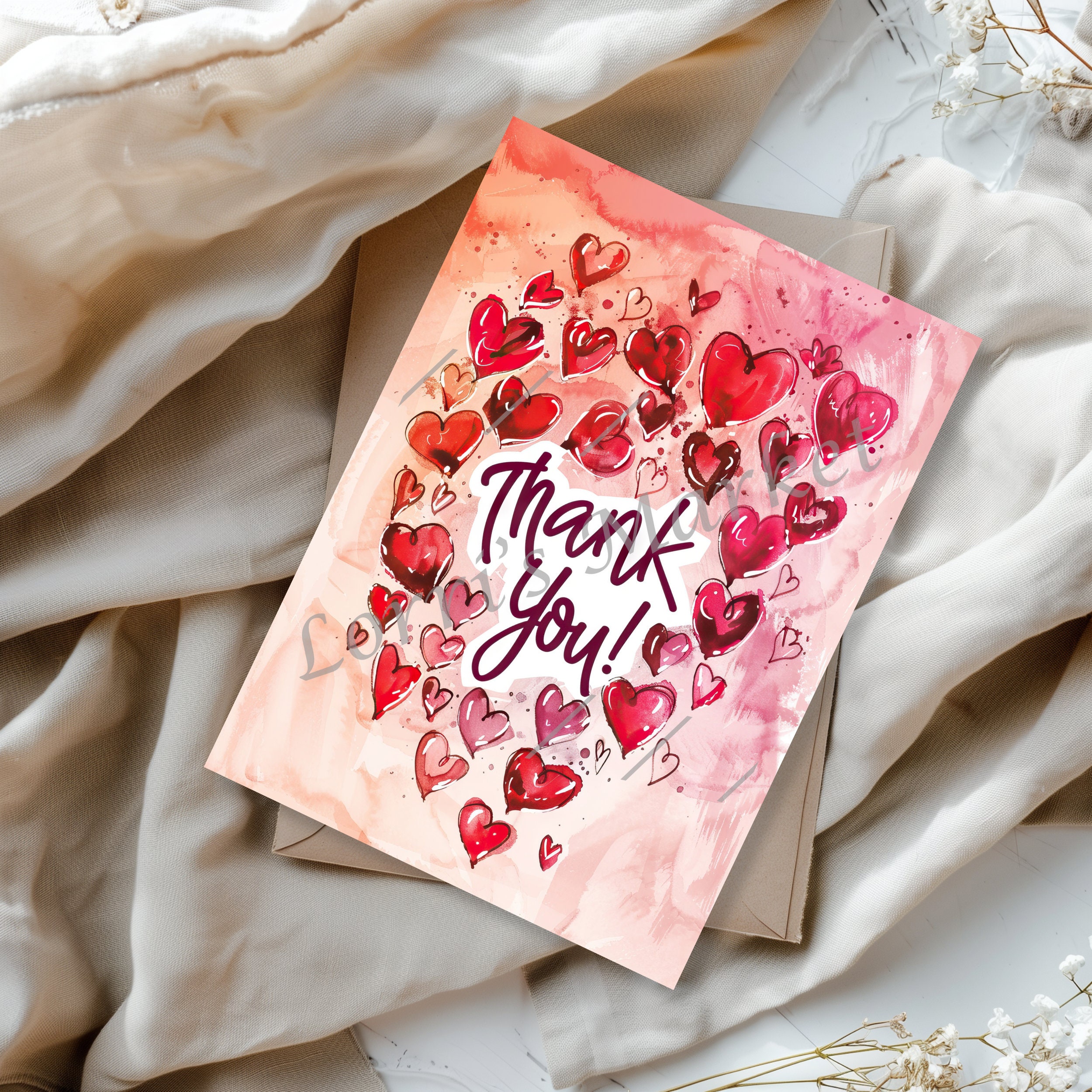 Printable Thank You Card Digital Download: Gratitude Greeting Card for ...