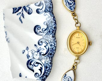 Reloj Pulsar Gold Vintage, reloj de China roto vintage, caballo azul