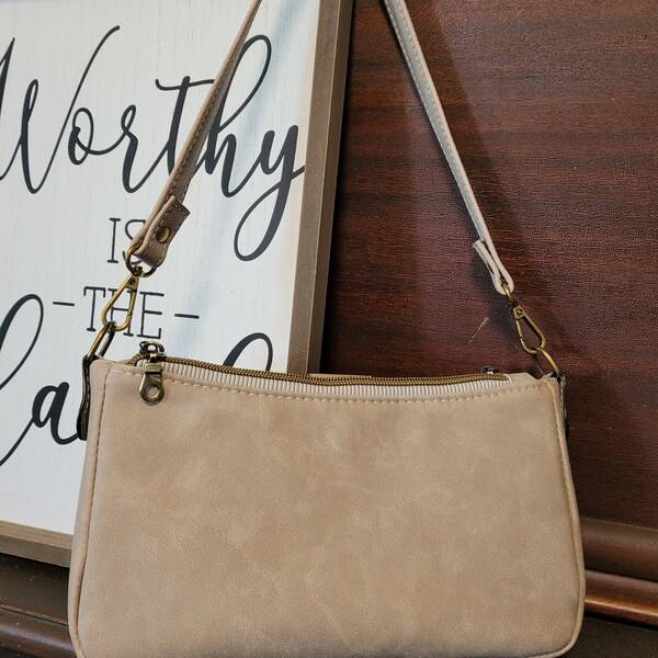 Fame Faux Suede Rectangle Bag