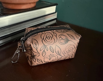 Small (Chunky) Boxy Bag, Brown Floral faux leather