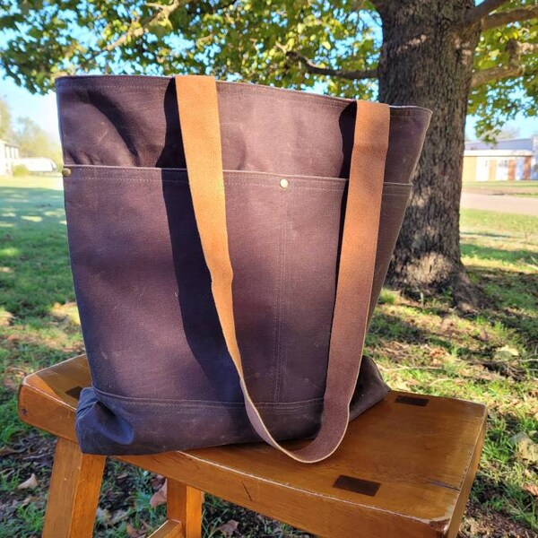 Waxed Canvas Tote - Etsy