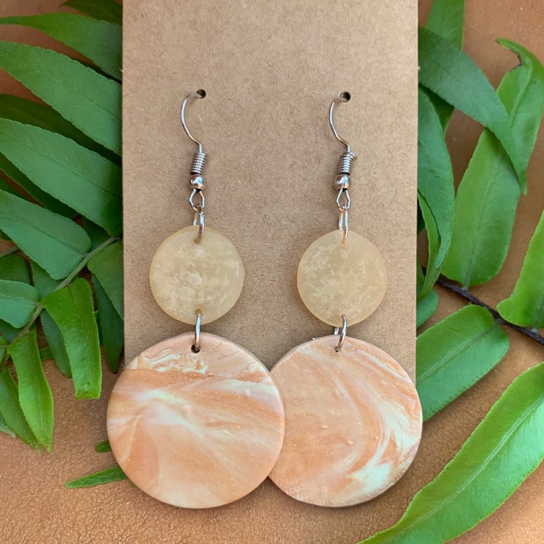 marbled effect polymer clay earrings