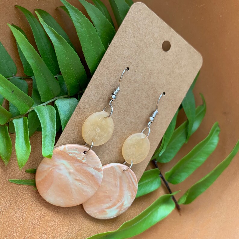 marbled effect polymer clay earrings