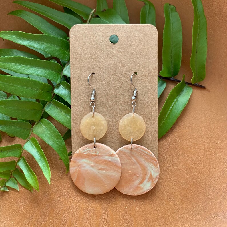 marbled effect polymer clay earrings