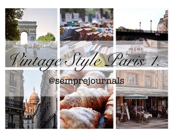 Vintage style Paris images Journals Collage Filofax Planner